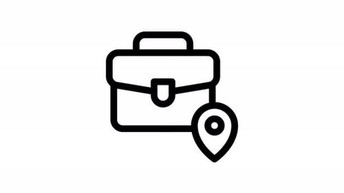 Animated Briefcase and Location Pin for Business Travel