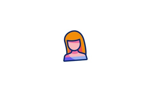 Animated Flat Design Person Icon Reveal