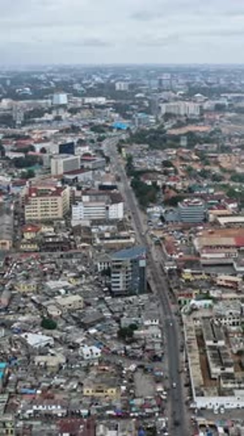 The panoramic view over Winneba Town city from South Ghana