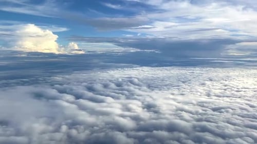 Beautiful aerial view from above the cloud