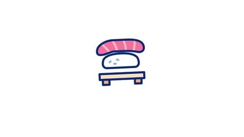 Hand Drawn Sushi Nigiri Animation
