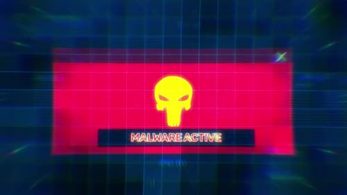 Begriffe für aktive Malware-Warnungen im Hintergrund der Satellitenkarte