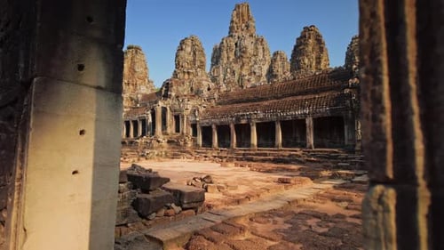 Ancient Bayon Temple in Angkor Wat Cambodia