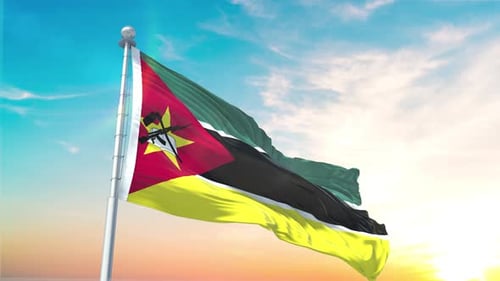 Realistic Mozambique Flag Waving in 3D Animation
