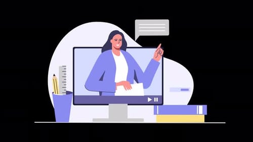 Online Learning Presentation Flat Design Concept Animation
