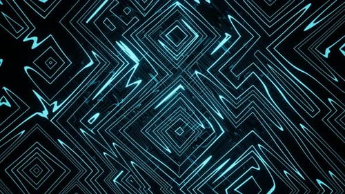 Animated Neon Geometric Lines Pattern Loop Background
