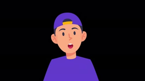 2D Cartoon Character Talking Animation Alpha Channel 4K