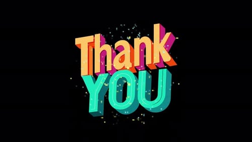 Vibrant 3D Thank You Text Reveal Animation