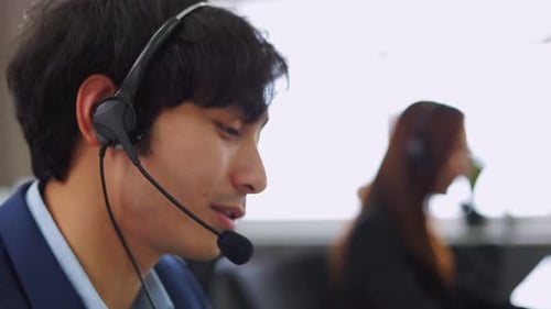 Close Up of Technical Customer Support Talk on a Headset