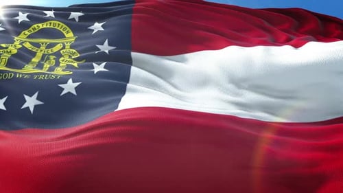 New Zoom In Realistic Flag Of Georgia 4K