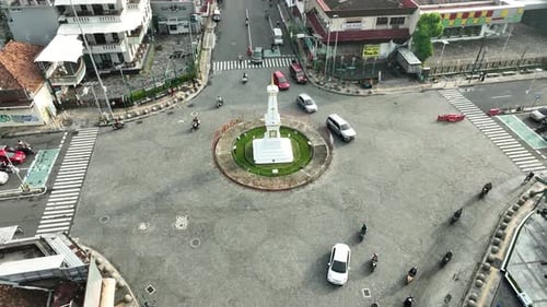 Luftaufnahme von Tugu Jogja oder Yogyakarta Monument, Indonesien