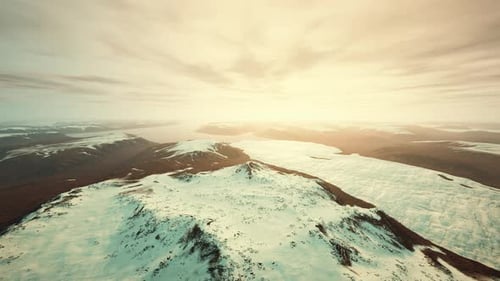 Ice Cliff Sunset Polar Glacier with Sharp Ice Formations at Sunset