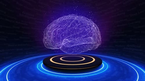 AI Machine Learning Brain Animation, Background, Loop