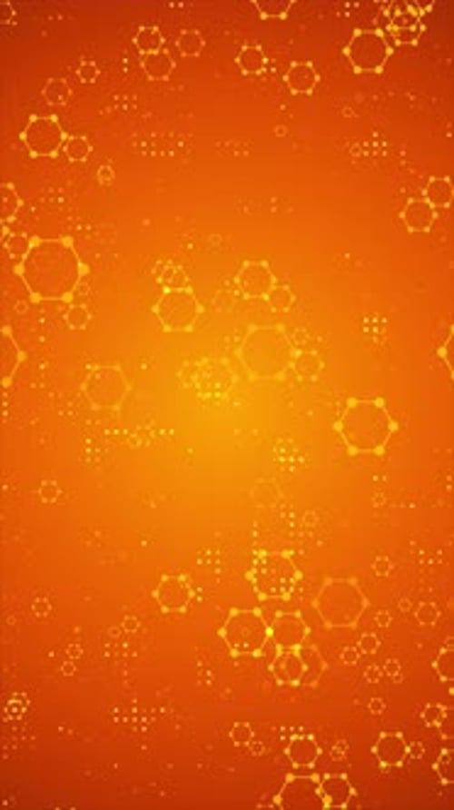 Golden Abstract Molecular Hexagon Pattern Seamless Loop V3