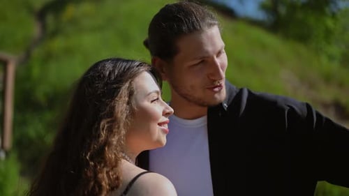 Smiling Couple Enjoying Time Outdoors Together