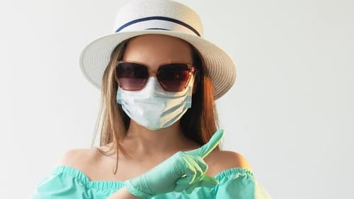 Pandemic Trip Coronavirus Holiday Girl Mask Gloves