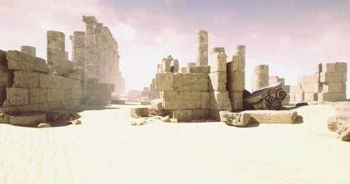 Desert Ruins Showcase Ancient Architecture Under Midday Sun