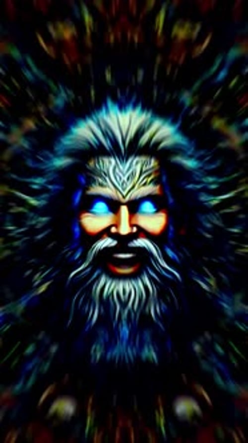 Glowing Lord Thor surrounded by radiant mandala light patterns, cosmic energy spiraling outward