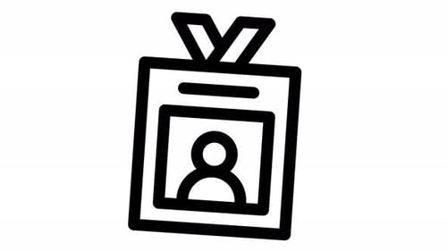 Animated Flat Design ID Badge Icon for Corporate Projects
