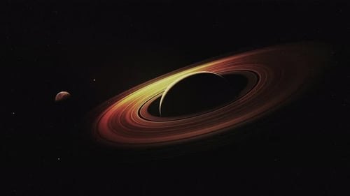Cosmic Black Hole with Swirling Orange Rings