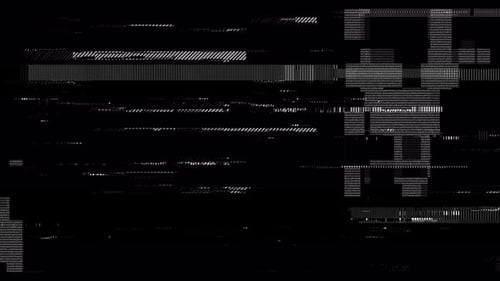 Corruption Collection: efecto de distorsión de pantalla sobre un fondo negro con patrón de forro