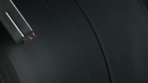 Close Up of a Vintage Retro Vinyl Record Rotating