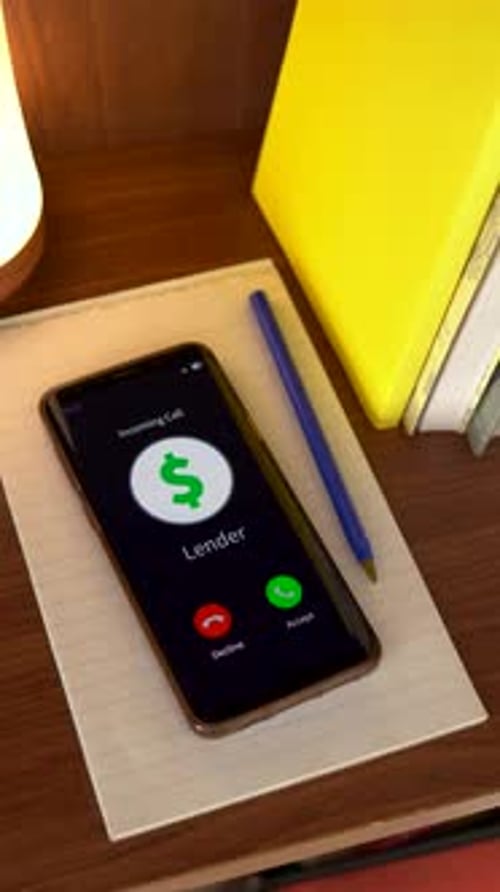Smartphone Receives a Call from a Lender
