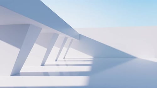 Minimalist Architectural Corridor Flythrough with Dynamic Shadows