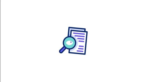 Flat Design Document Analysis Icon Animation