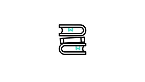 Animated Stack of Books Icon for Education