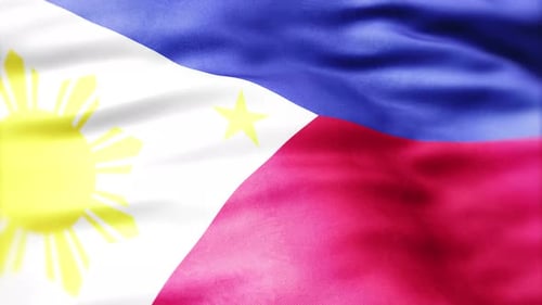 Realistic Fabric Waving Flag of the Philippines