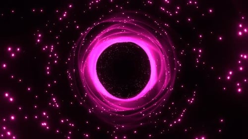 Pink Fantastic Light Vortex With Glowing Particles Background Vj Loop In 4K