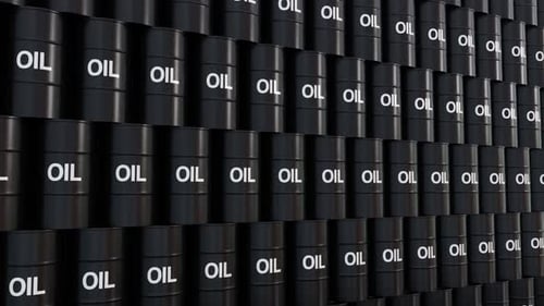 Industrial Panning Shot of Oil Drums