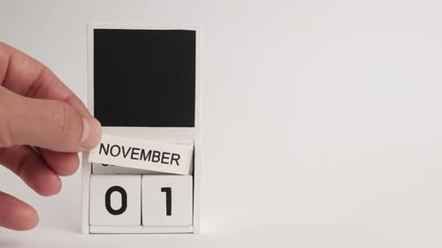November Month Displayed on Calendar Blocks