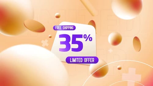 Limited Offer 35 off discount animation background
