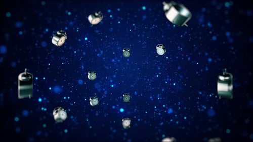 Abstract Floating Alarm Clocks Loop Background