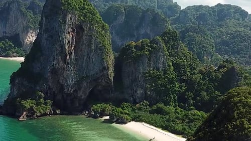 Majestic Tropical Paradise on Earth, Hidden White Sand Beach Lagoon on Exotic Island in Southeast As