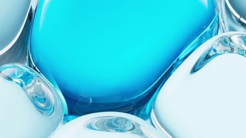 Fluid Abstract Blue Liquid Spheres Background Animation