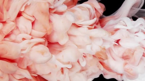 Color Smoke Ink Water Splash Acrylic Paint Mix Bright Yellow Pink Vapor Cloud Wave Motion Abstract