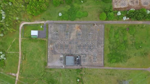 Substation network near Stevenage England featuring transmission lines and renewable connections
