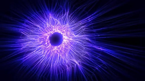 Purple energy magical hi-tech digital tunnel frame made of futuristic energy lines force field. Abst