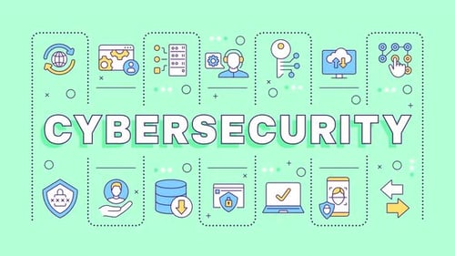 Cybersecurity Flat Line Icons Animation