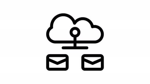 cloud computing line icon animation