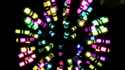 Abstract Neon Ball of Flashing Lights