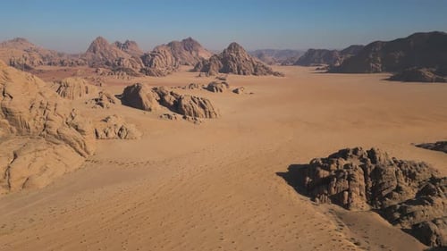 Aerial view of Wadi Rum valley in Jordan, Western Asia