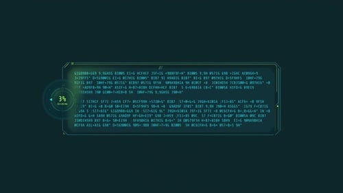 Ventana de decodificación de texto mediana con cargador de porcentajes