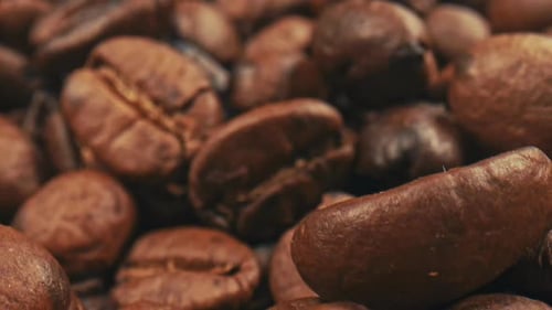 Roasted Coffee Beans Close Up Studio Shot