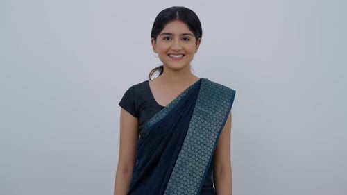 Smiling Woman in Traditional Sari