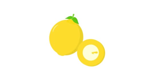 Animated Flat Design Lemon and Slice Reveal