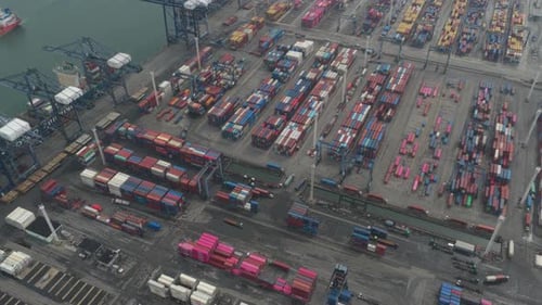 Major industrial shipping port at Tanjung Priok, Jakarta, Indonesia